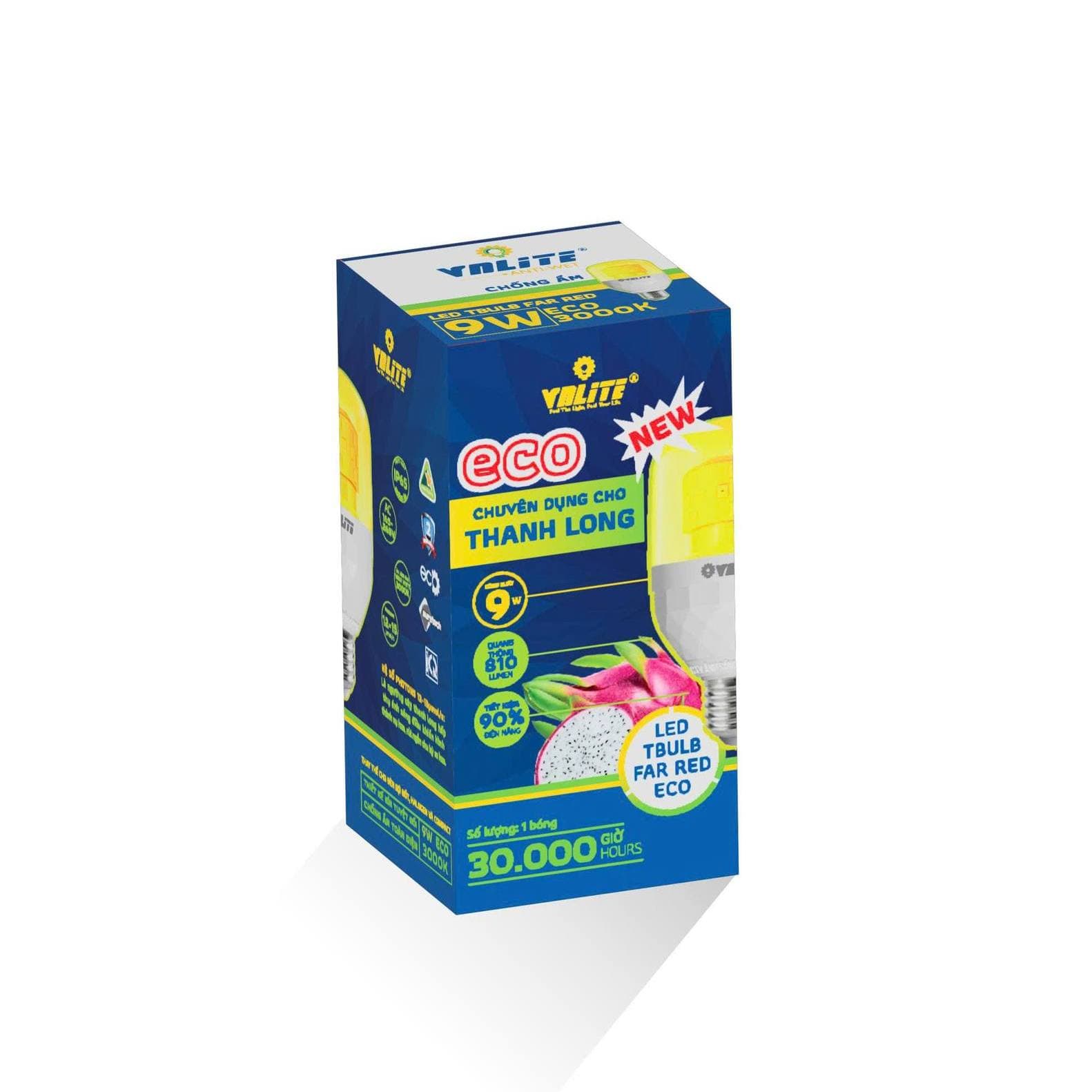 VNLITE LED T-BULB ECO 9W 3000K E27 ĐỎ XA
